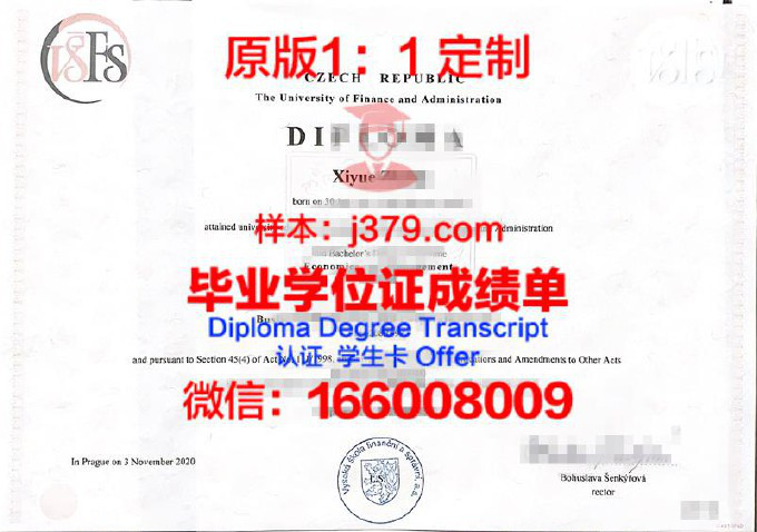 布拉格化工大学diploma证书(布拉格化工大学世界排名)