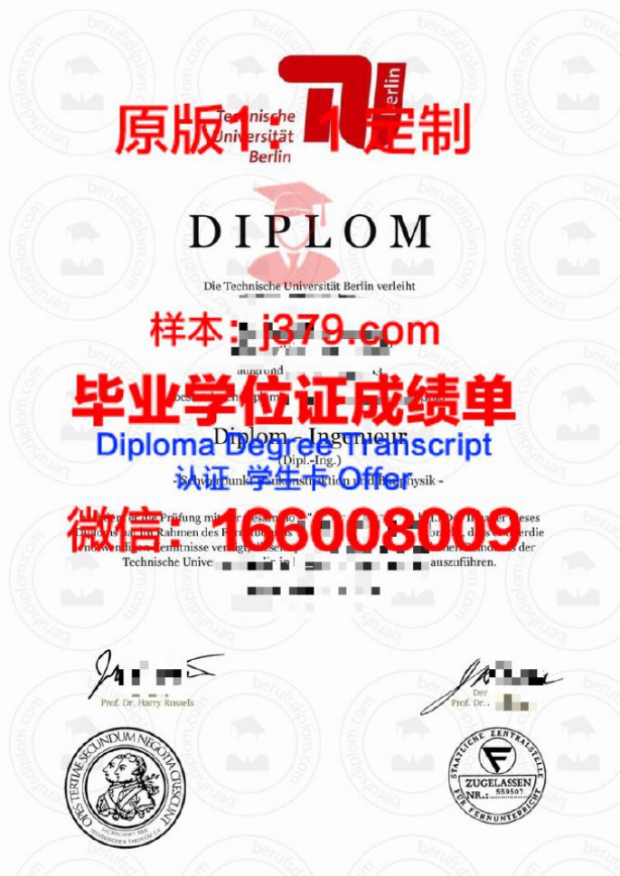 德国柏林工业大学毕业证学位文凭学历Diploma