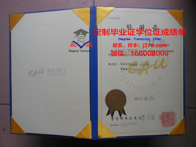 韩国中央大学本科毕业证样本图片(韩国中央大学毕业证书)