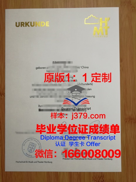 汉堡音乐与戏剧学院毕业证封面(汉堡艺术大学)