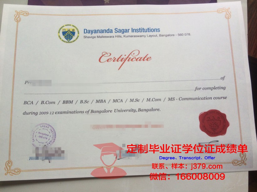 班加罗尔大学毕业证成绩单:一张纸的重量